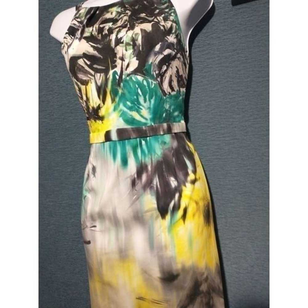 Elie Tahari watercolor fitted sleeveless dress 10 - image 2