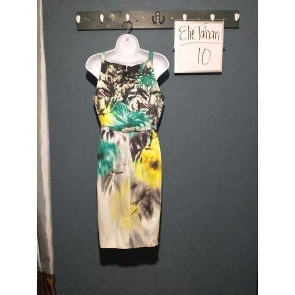 Elie Tahari watercolor fitted sleeveless dress 10 - image 3