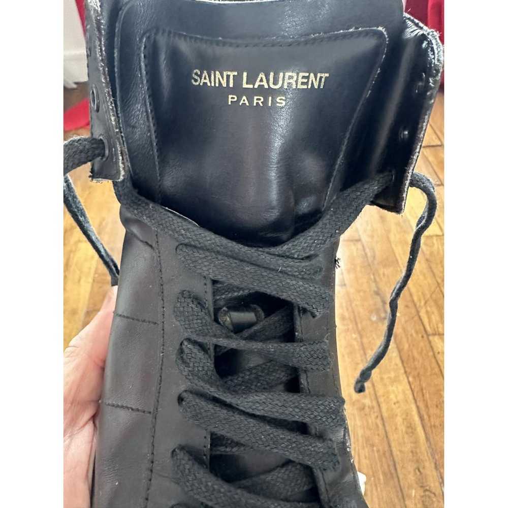 Saint Laurent Sl/01 leather trainers - image 9