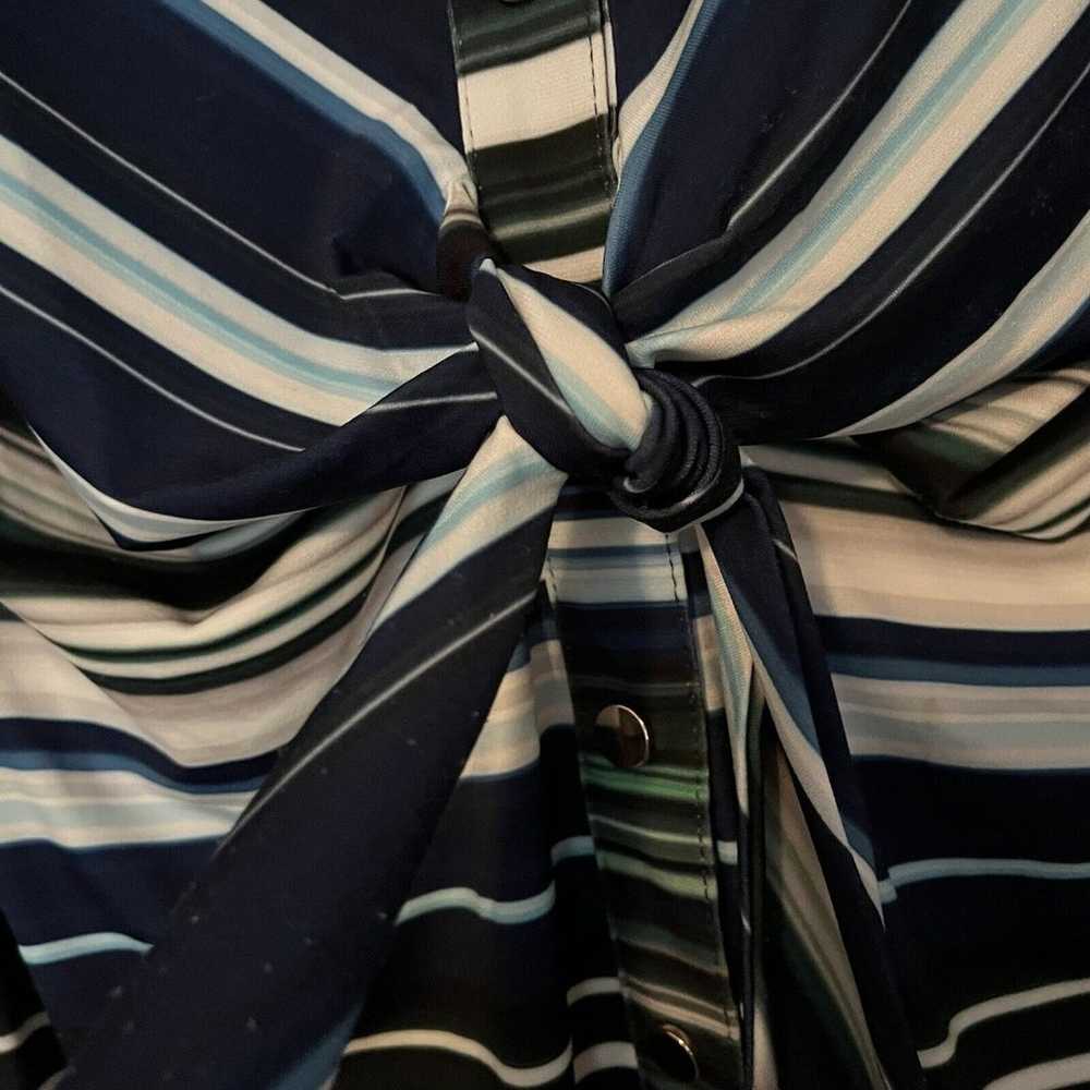 T TAHARI STRIPE DRESS TIE KNOT - SNAPS DOWN FRONT… - image 10