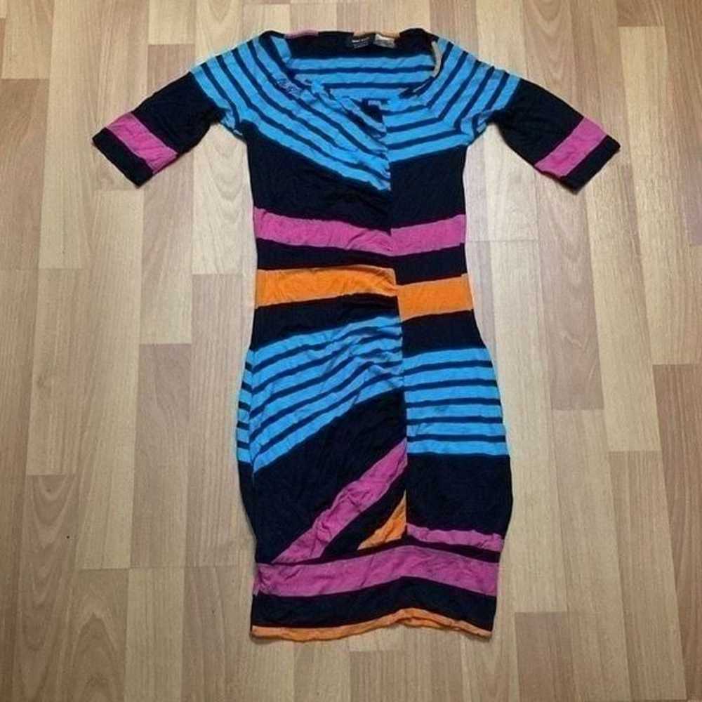 Vintage Miss Sixty Colorful Cotton Bodycon Dress … - image 1