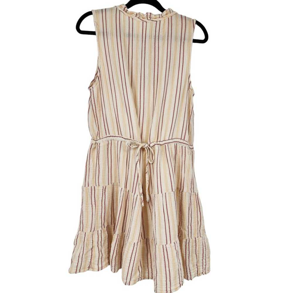 Joie Striped Sleeveless 100% Cotton Ruffle Tie Wa… - image 2