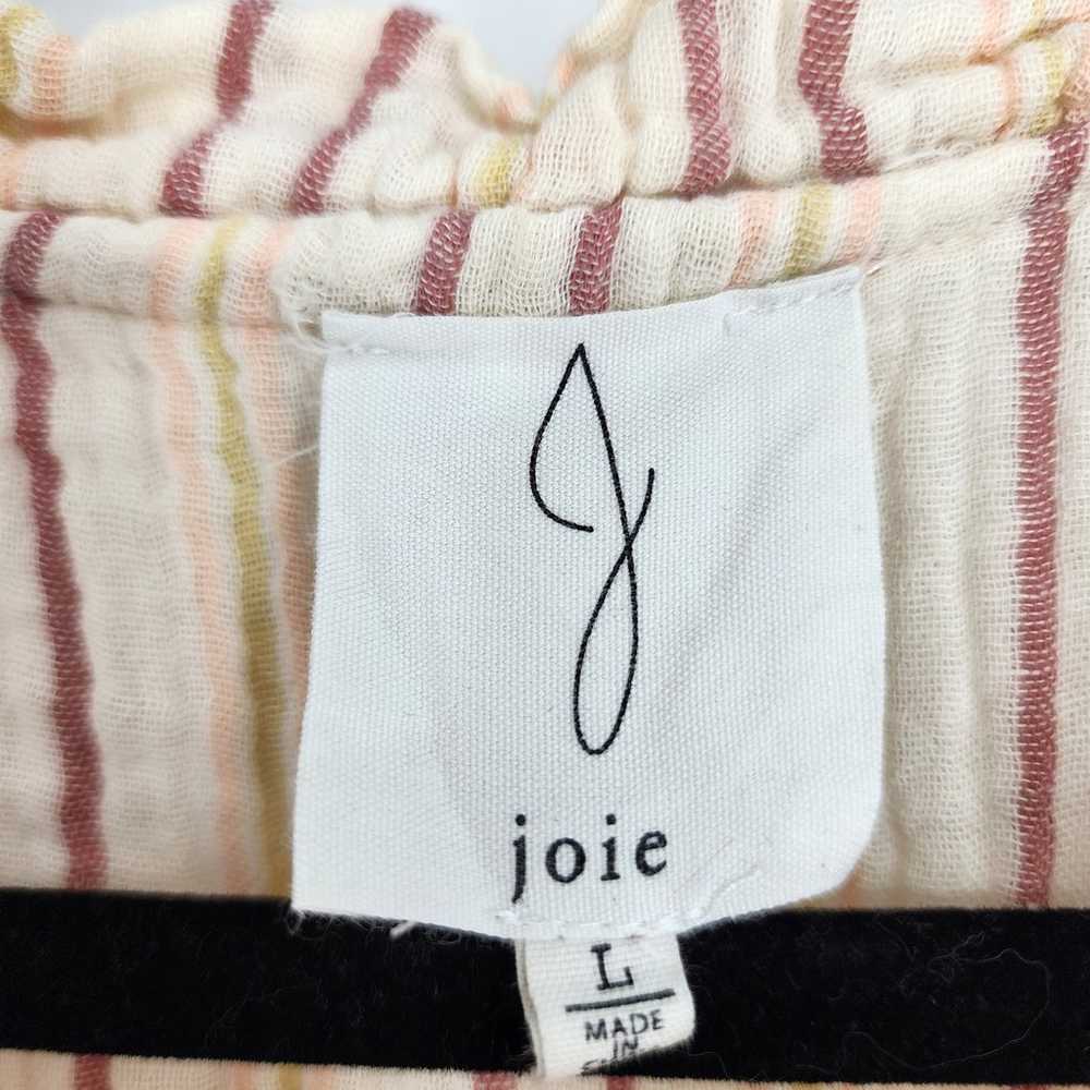 Joie Striped Sleeveless 100% Cotton Ruffle Tie Wa… - image 3