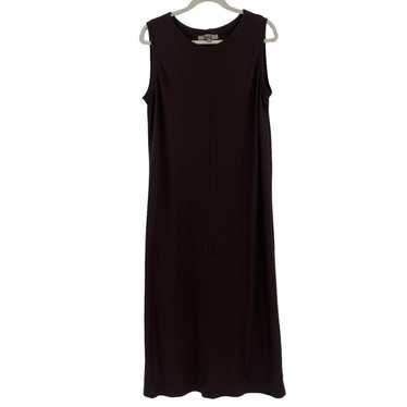 Flax Size Large Brown Midi Dress Sleeveless Rayon… - image 1