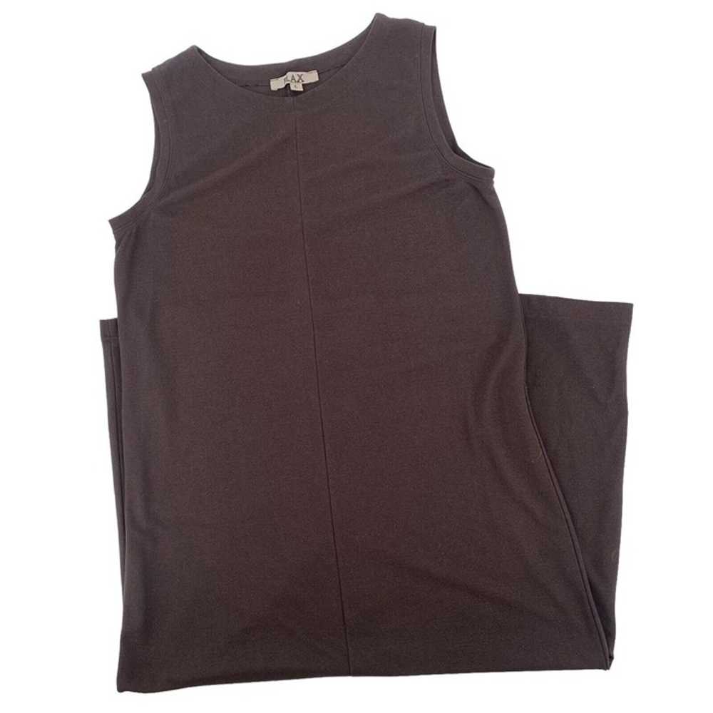 Flax Size Large Brown Midi Dress Sleeveless Rayon… - image 2