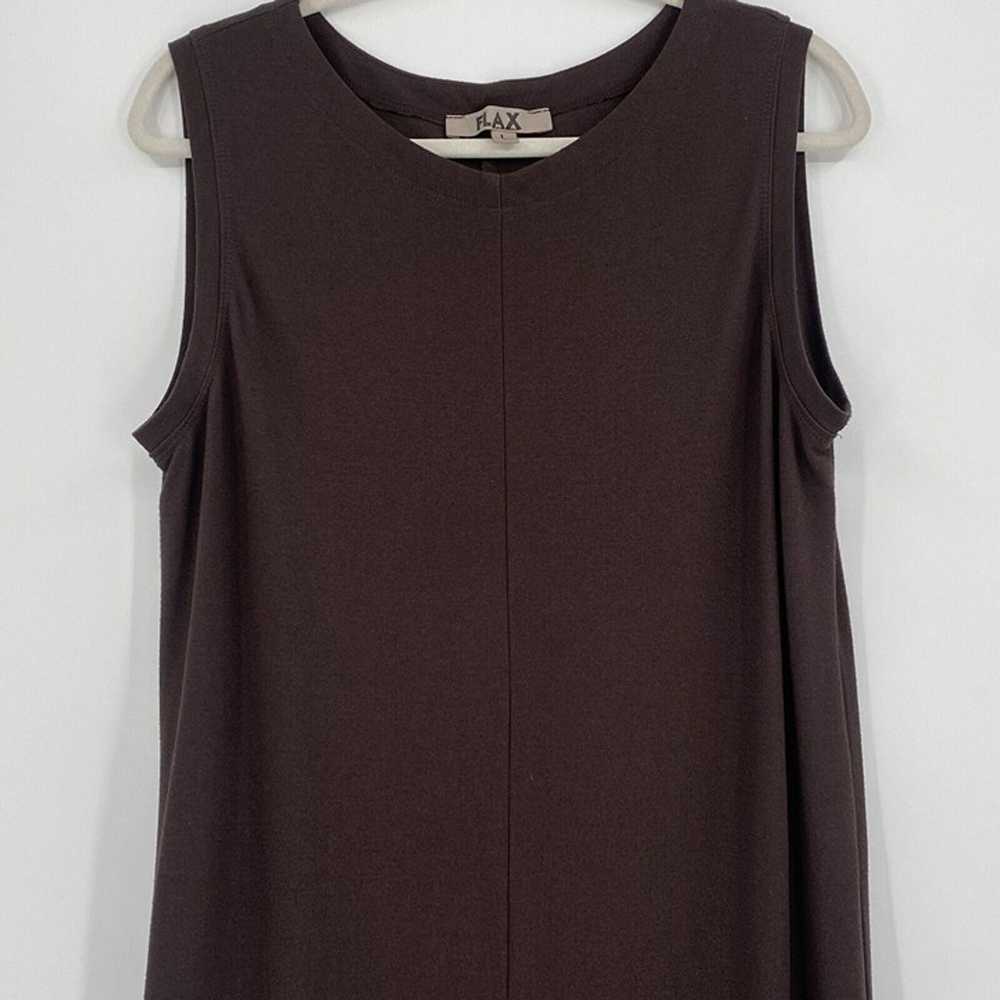 Flax Size Large Brown Midi Dress Sleeveless Rayon… - image 4
