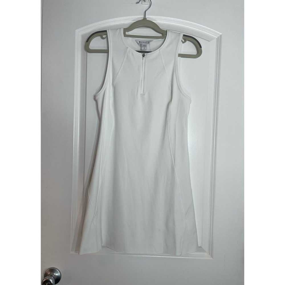 Athleta White Ace Quarter Zip Sleeveless Mini Ten… - image 1