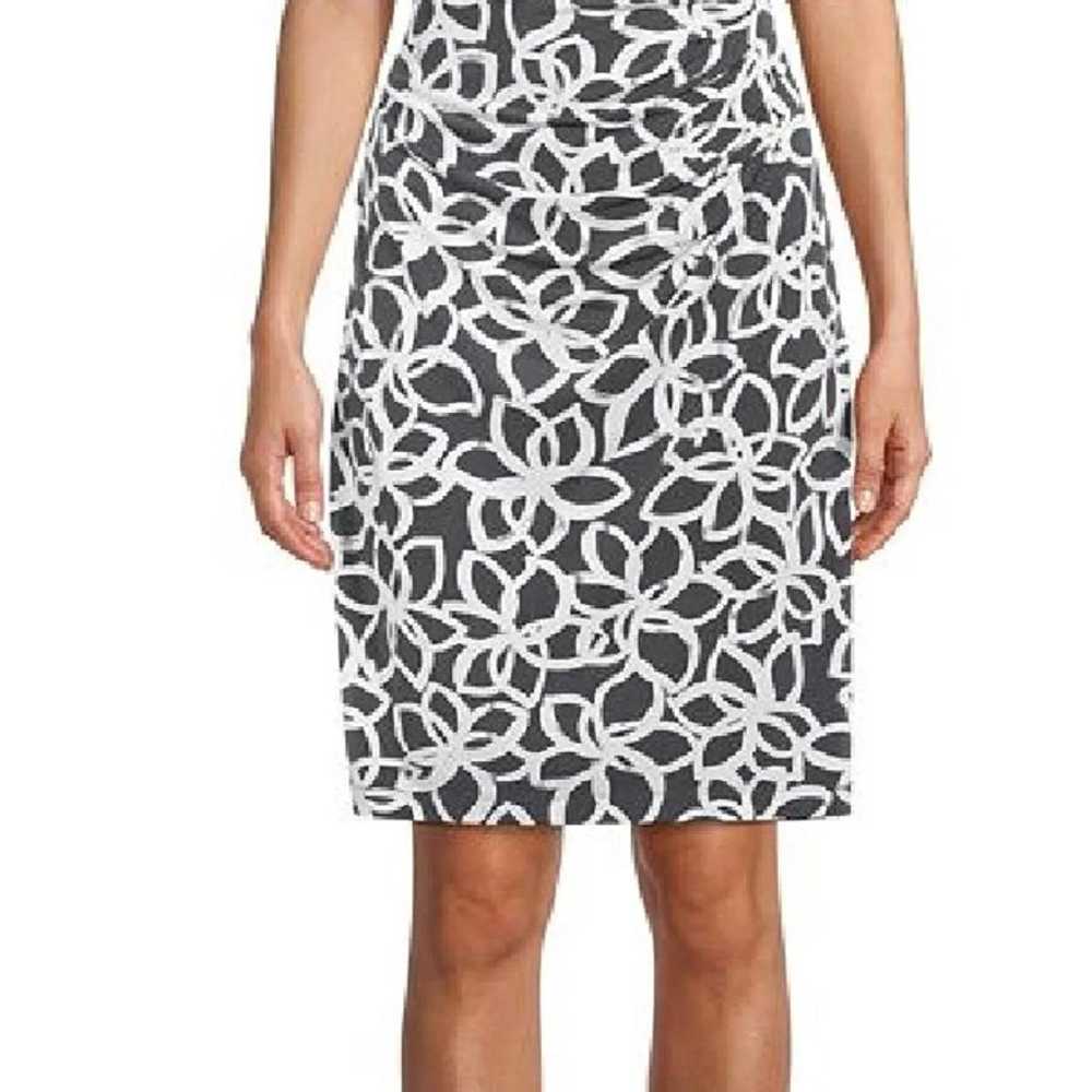 Size 12 ANNE KLEIN VALENTINA GRAY PRINTED SHEATH … - image 3