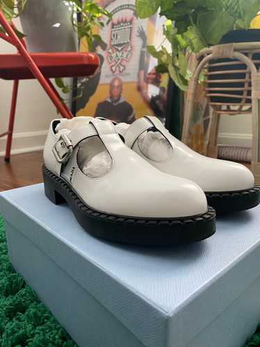 Prada Prada Brushed-leather Mary Jane T-strap shoe