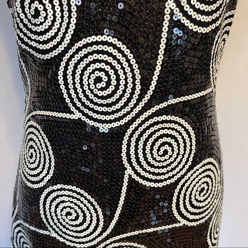 Cache Black and White Sequin Embellished Swirl Mi… - image 3