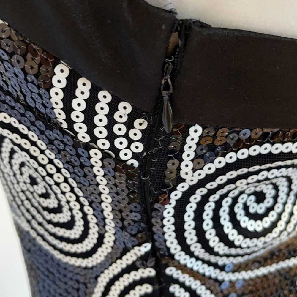 Cache Black and White Sequin Embellished Swirl Mi… - image 6