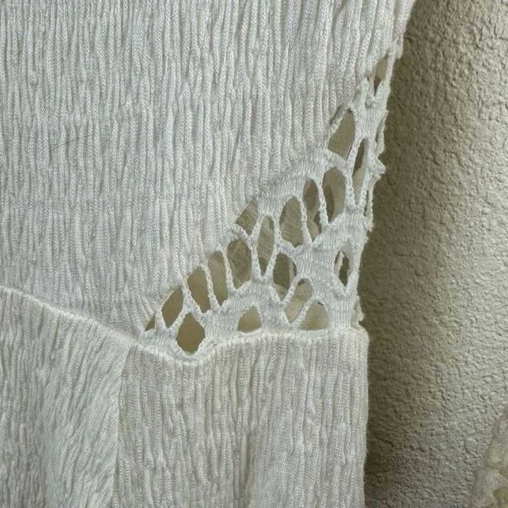 Free People Cream Long Sleeve Dress with Crochet … - image 4