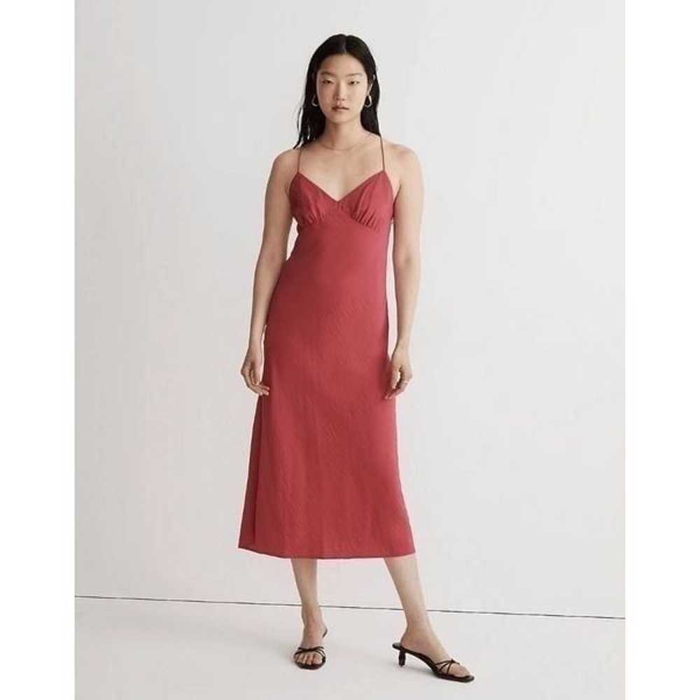 Madewell Layton Midi Slip Dress Rosy Hibiscus Siz… - image 2