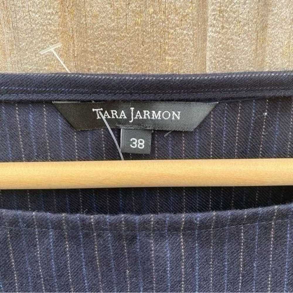 Tara Jarmon Pinstripe Navy Blue Virgin Wool Dress - image 7