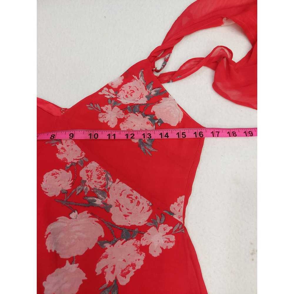 LULU'S SZ M Rosana Red Floral Print Ruffled Wrap … - image 9