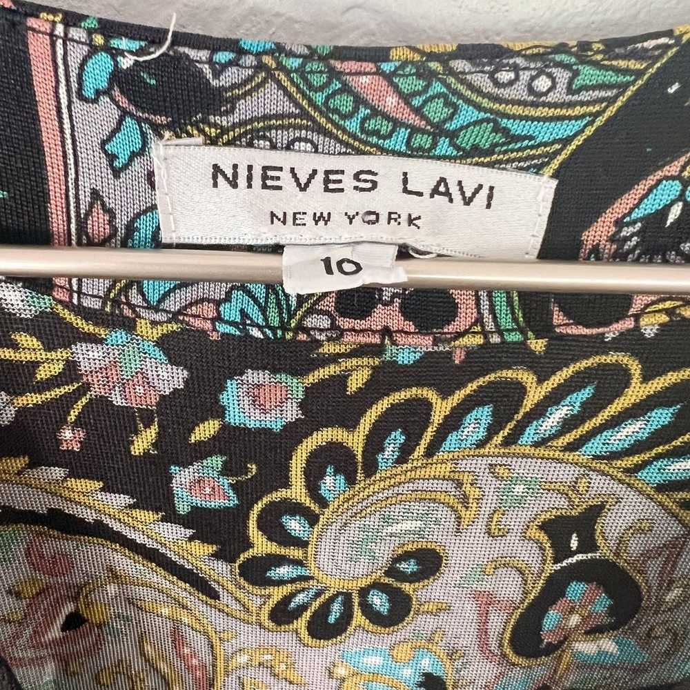 Nieves Lavi Silk Mesh Paisley Dress size 10 - image 3