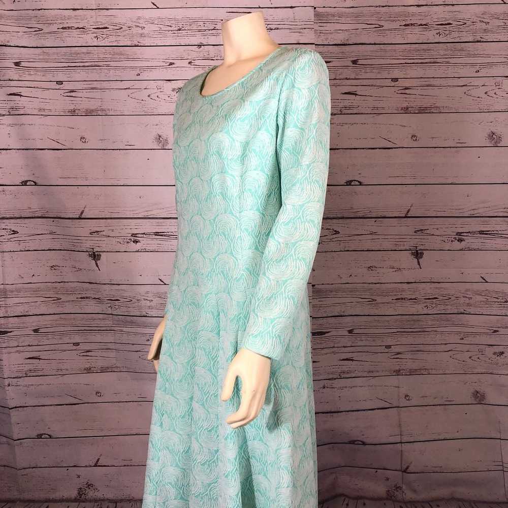 Vintage 1970’s Lane Bryant Abstract green and whi… - image 7