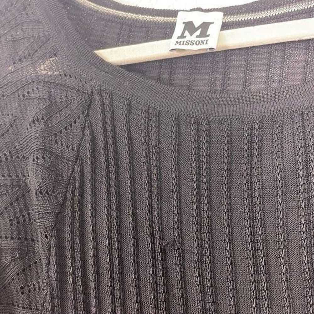 Missoni Black Wool 3/4 Length Sleeve Scoop Neck D… - image 8