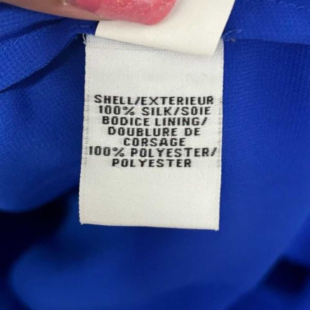 Diane Von Furstenberg Women’s Blue 100% Silk Chif… - image 11