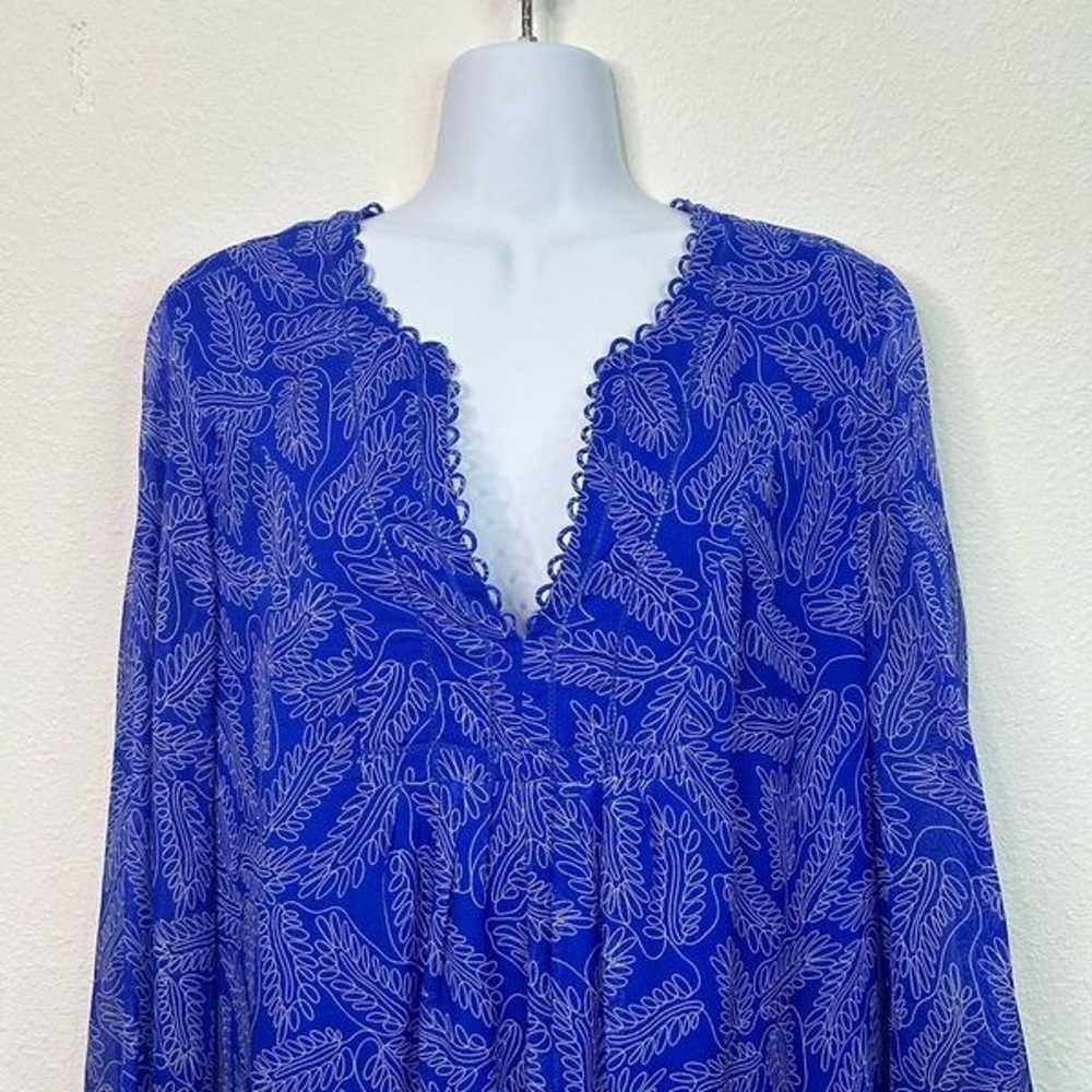 Diane Von Furstenberg Women’s Blue 100% Silk Chif… - image 3