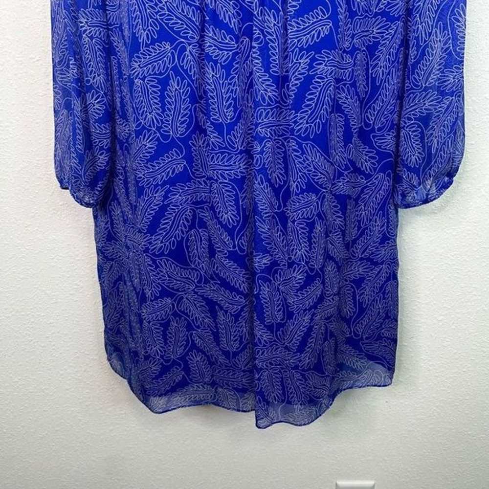Diane Von Furstenberg Women’s Blue 100% Silk Chif… - image 4