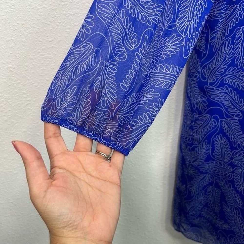 Diane Von Furstenberg Women’s Blue 100% Silk Chif… - image 5