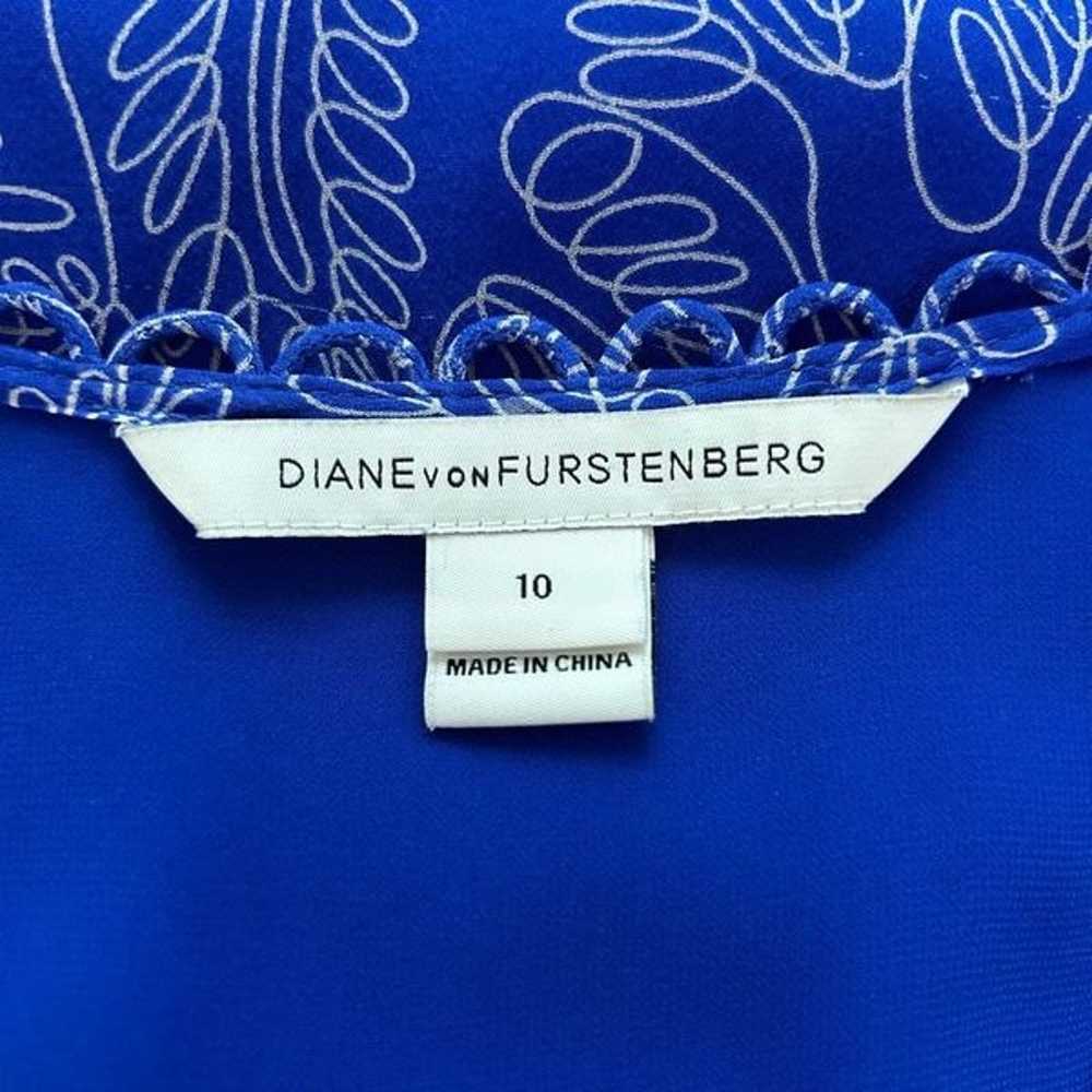 Diane Von Furstenberg Women’s Blue 100% Silk Chif… - image 8