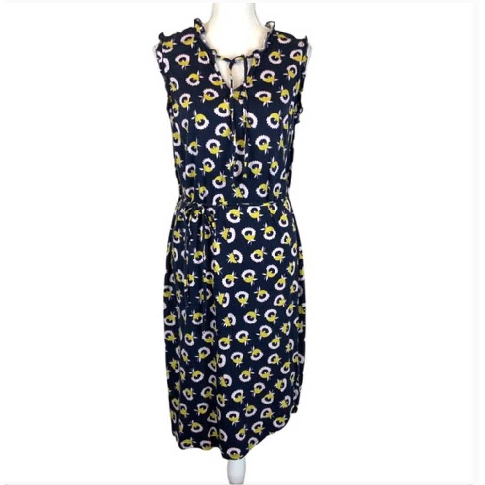 Boden Lois Jersey Dress In Navy Yellow Size 10 Fl… - image 7