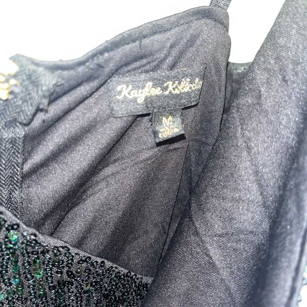 Kaylee Kollection Green Sequin Beaded Fringe Dres… - image 3