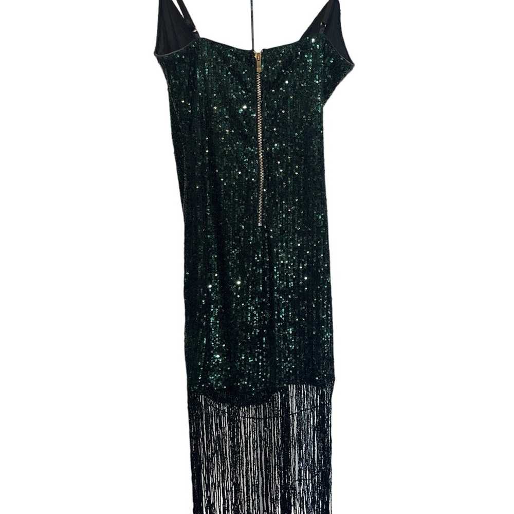 Kaylee Kollection Green Sequin Beaded Fringe Dres… - image 4