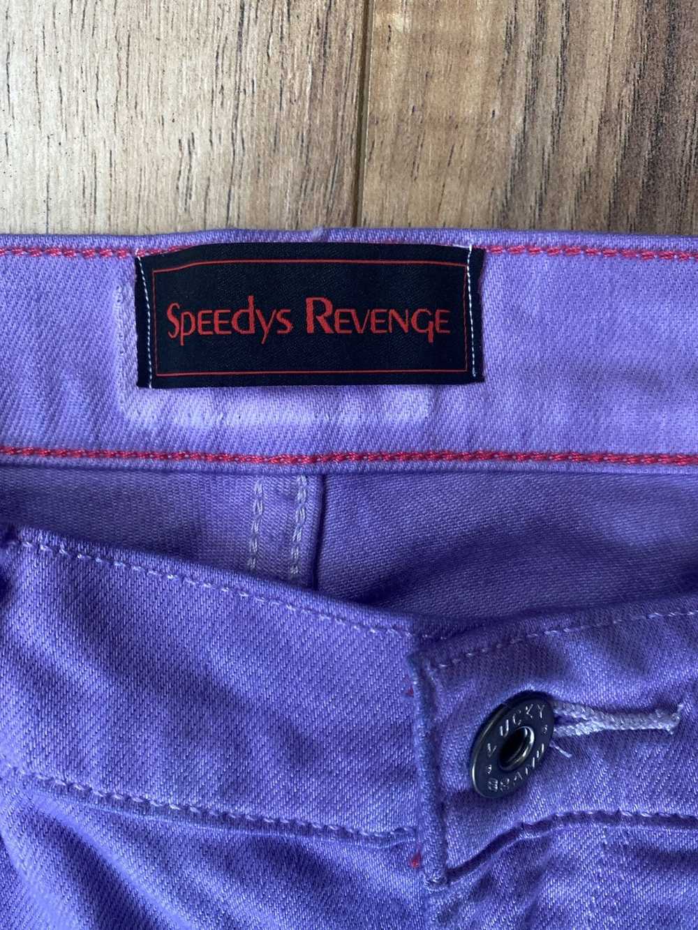 Custom × Streetwear Purple distressed stacked jea… - image 2