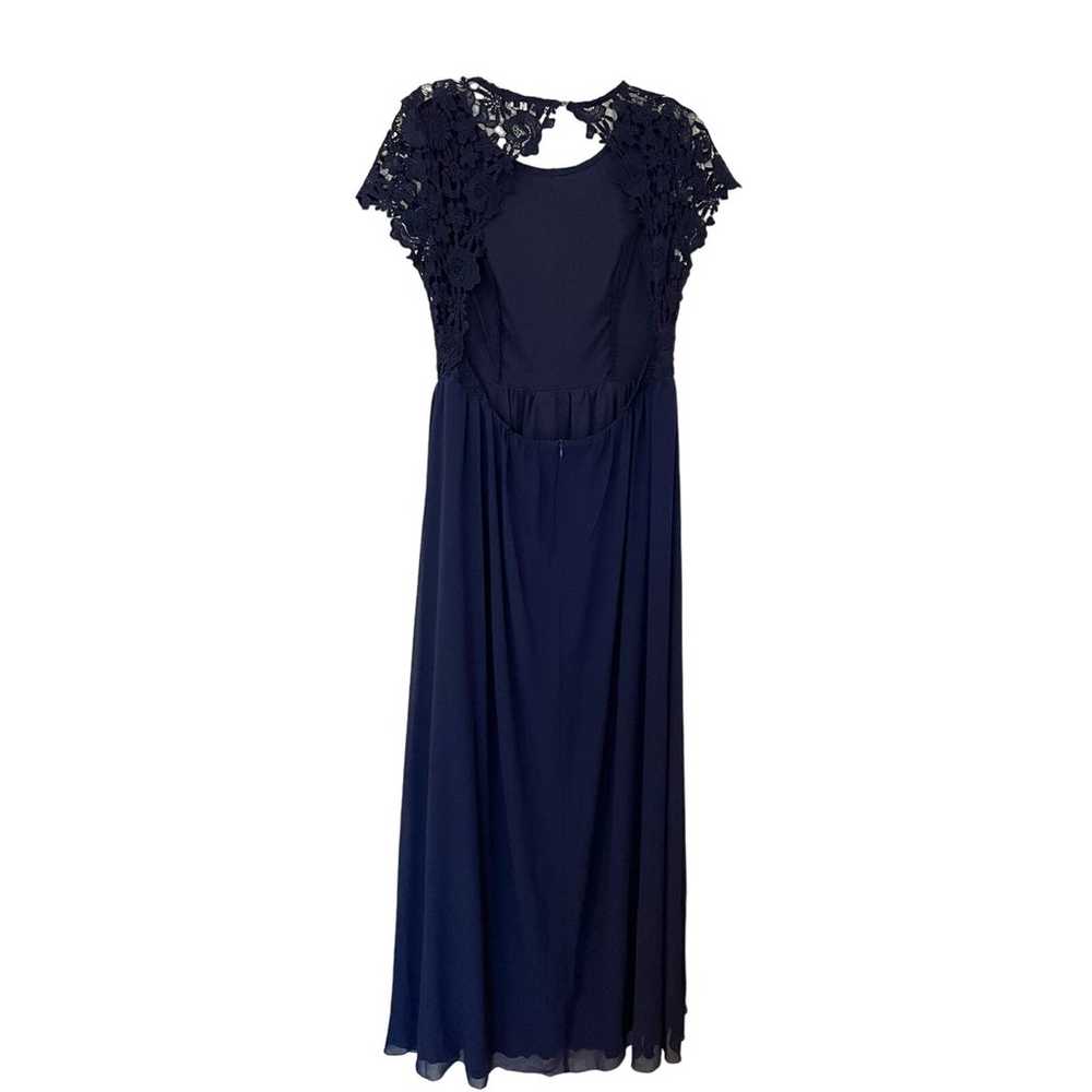 Lulu's Lace Open Back Maxi Dress Gown Navy Blue S… - image 2