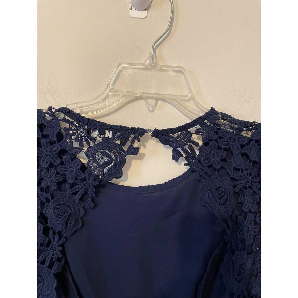 Lulu's Lace Open Back Maxi Dress Gown Navy Blue S… - image 7