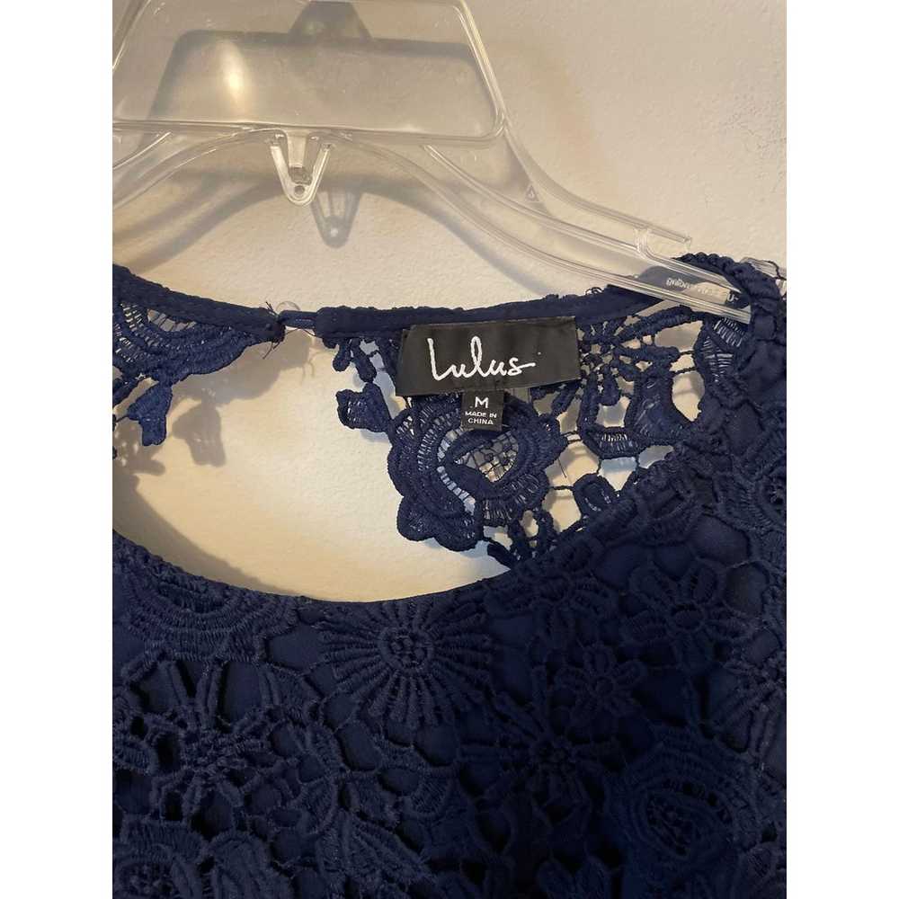 Lulu's Lace Open Back Maxi Dress Gown Navy Blue S… - image 8
