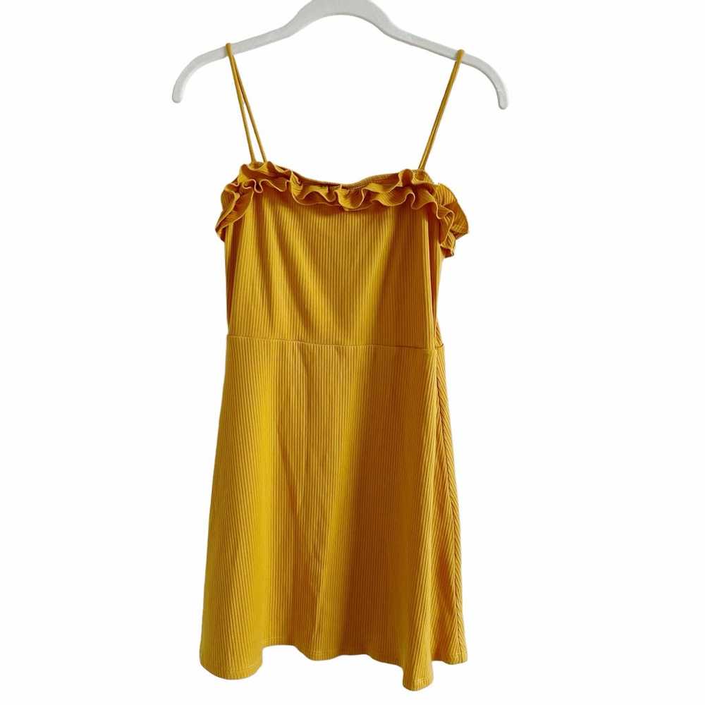 Reformation Bri Dress Yellow Size Medium Ribbed R… - image 1