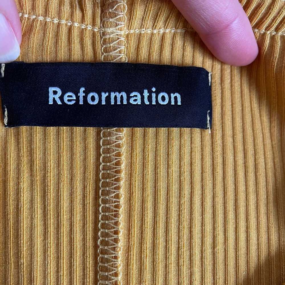 Reformation Bri Dress Yellow Size Medium Ribbed R… - image 4