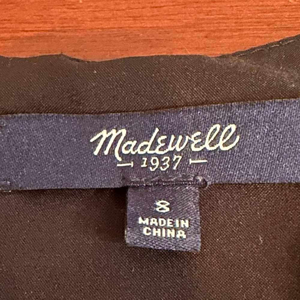 Madewell Plaid Larkin Dress 100% Silk Green Blue … - image 10