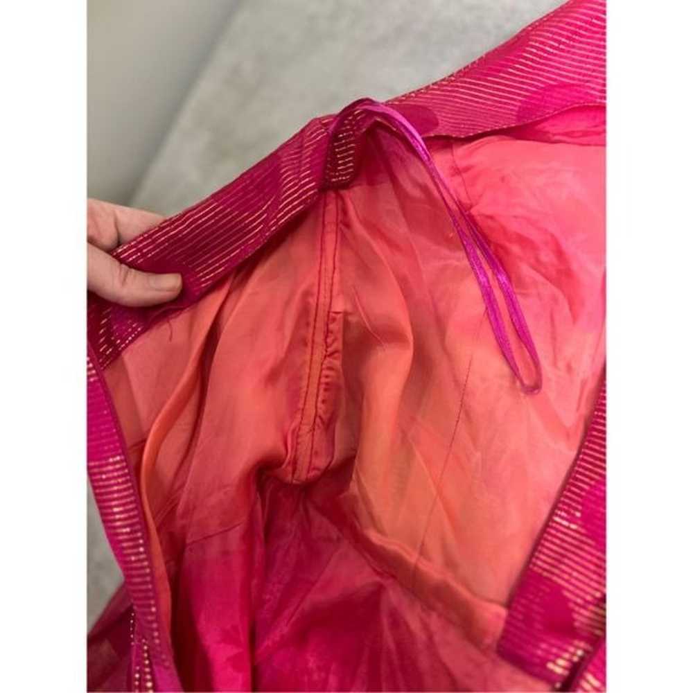 Women’s 100% Silk Halter Party Dress Gown Pink/Go… - image 10