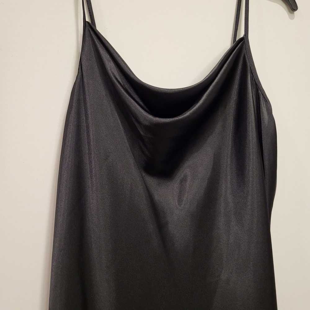 BEBE Satin Cowl Neck Slip Midi Dress Black SIZE L… - image 10