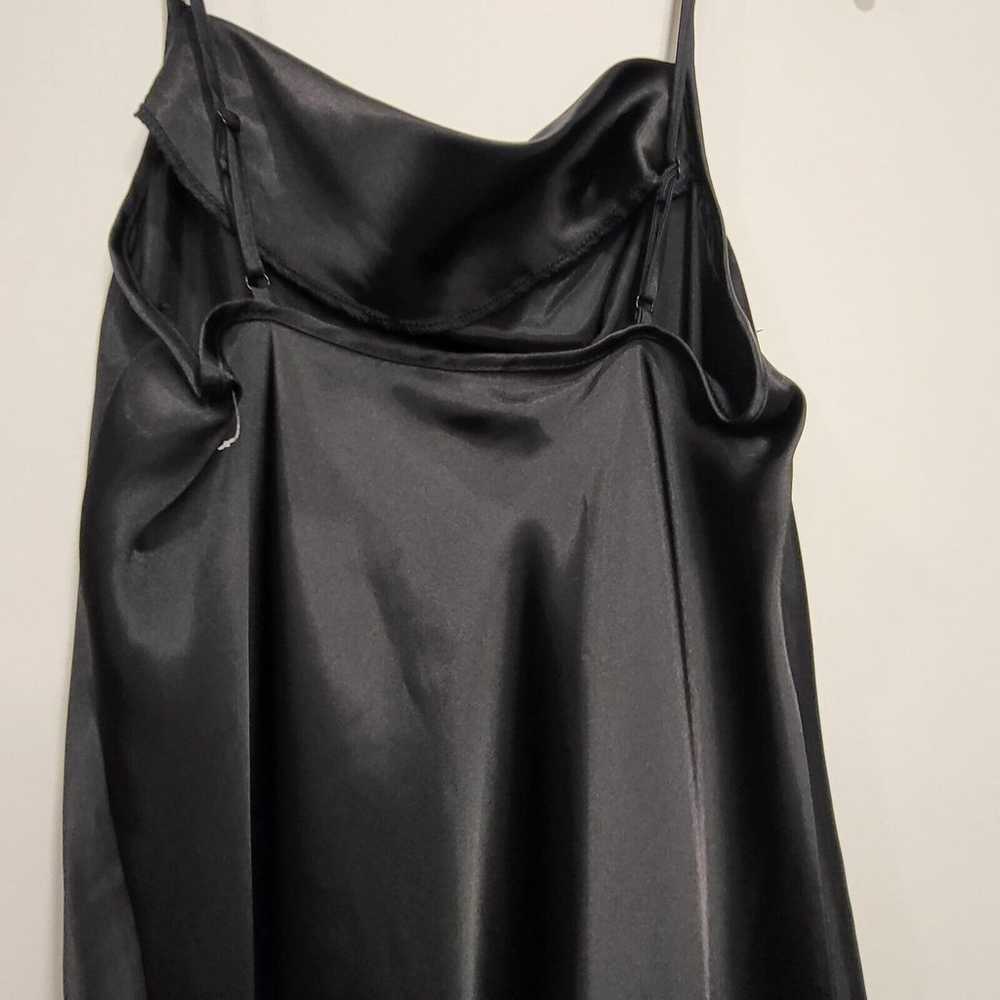 BEBE Satin Cowl Neck Slip Midi Dress Black SIZE L… - image 6