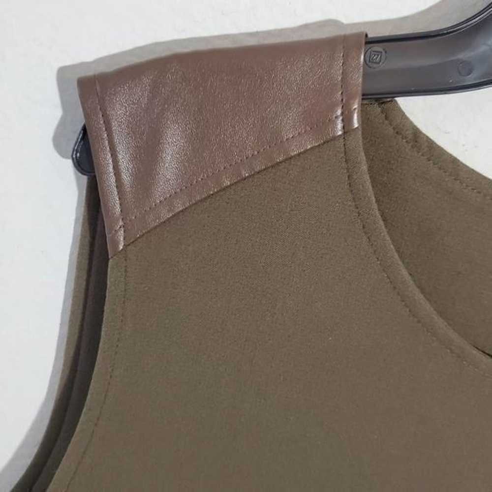 Daniel Cremieux faux leather trimmed sheath dress - image 4