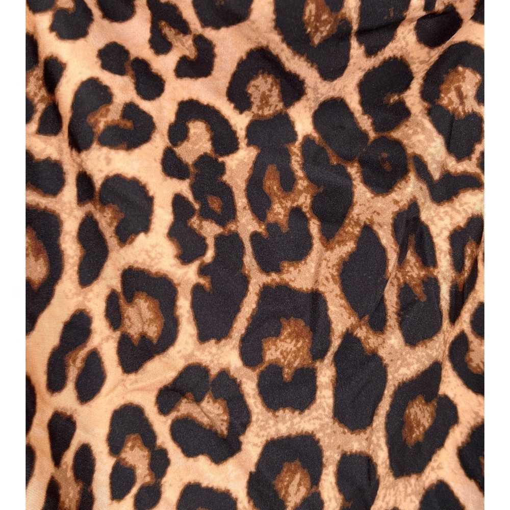 Good American Dress Ruched slip minidress leopard… - image 4