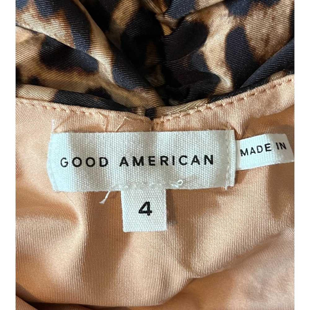 Good American Dress Ruched slip minidress leopard… - image 6