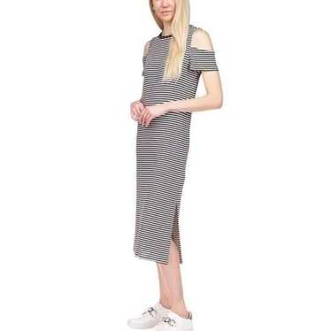 Michael Kors Striped Cold-Shoulder Midi Dress XL - image 1