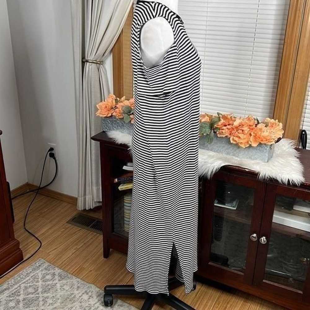 Michael Kors Striped Cold-Shoulder Midi Dress XL - image 5
