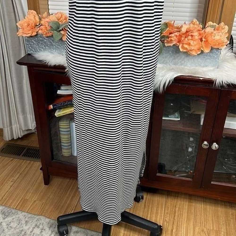 Michael Kors Striped Cold-Shoulder Midi Dress XL - image 7