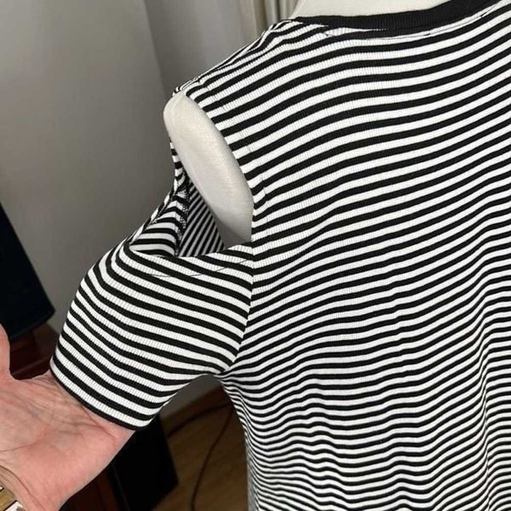 Michael Kors Striped Cold-Shoulder Midi Dress XL - image 8