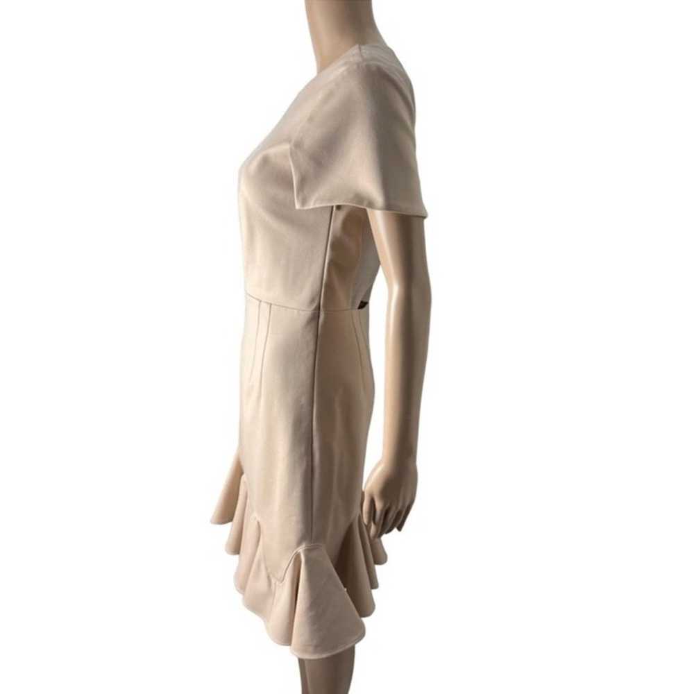 Tibi Sheath Pleated Neutral Sheer Cut Out Dress - image 3