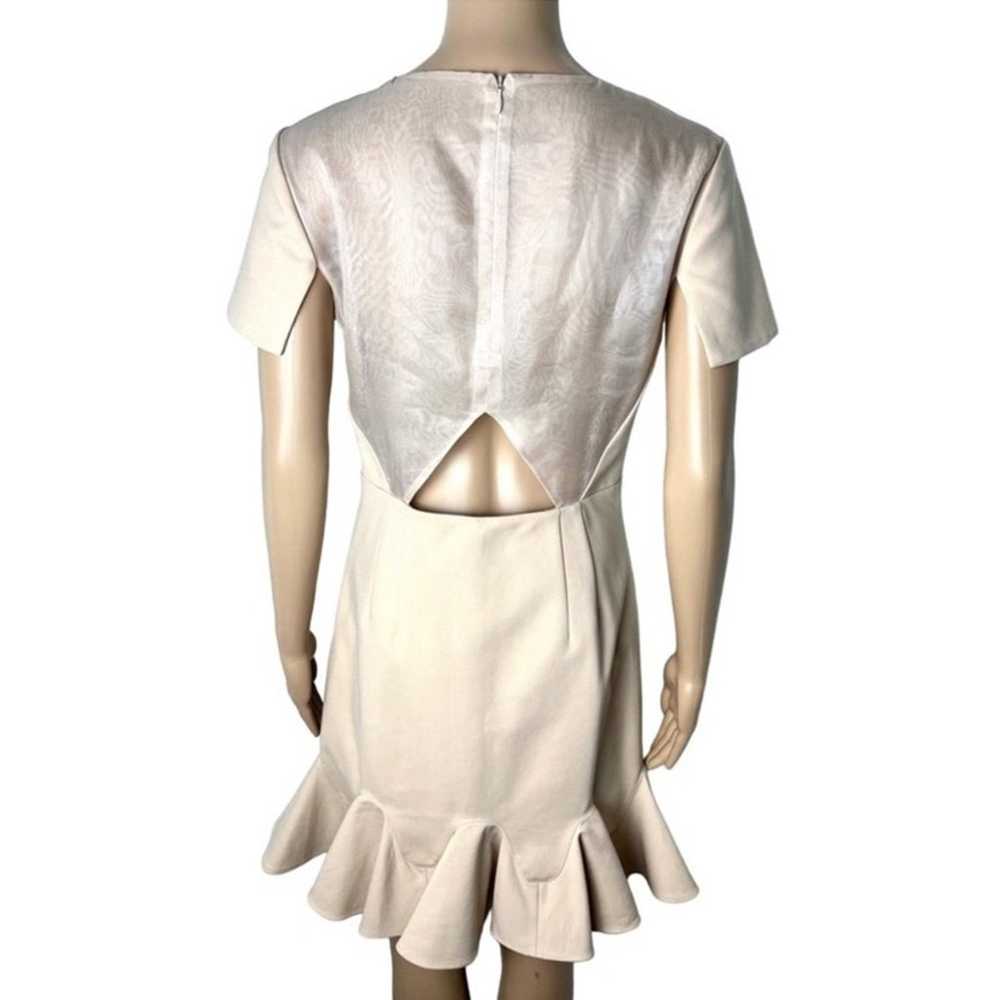 Tibi Sheath Pleated Neutral Sheer Cut Out Dress - image 4