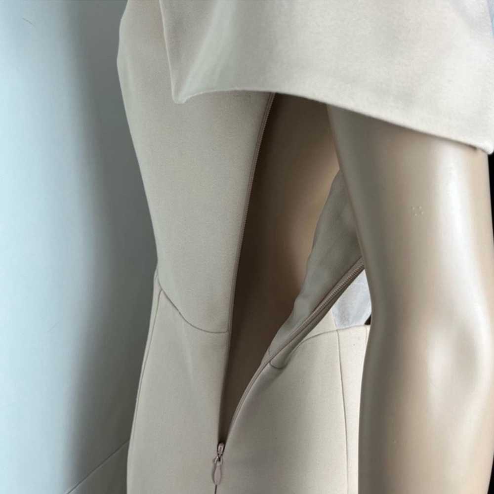 Tibi Sheath Pleated Neutral Sheer Cut Out Dress - image 7